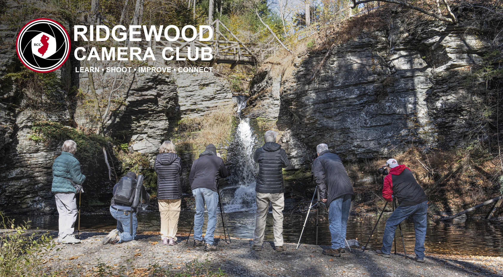 RCC members photographing an autumn waterfall